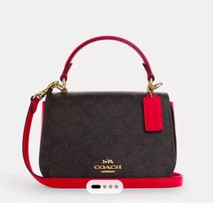 New COACH Lysa Top Handle Bag In Signature Canvas